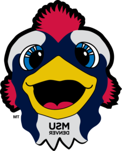 A graphic of MSU Denver's mascot, Rowdy.